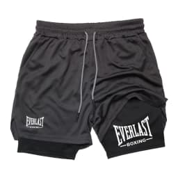Men's Compression Gym Short Sports Pants Double Layered Quick Drying Running Muscle Fitness Athletic Multi-functional Activewear