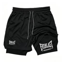 Men's Compression Gym Short Sports Pants Double Layered Quick Drying Running Muscle Fitness Athletic Multi-functional Activewear