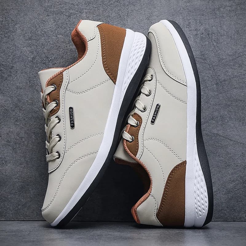 New Men's Four Seasons Waterproof Walking Shoes Casual Men Leather Sports Shoes Non-Slip Camping Shoes Shoes Men's Tennis Shoes