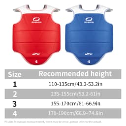 Traditional Taekwondo chest guard kids men women student red blue Karate Taekwondo protectors WTF approved chest supporters TKD