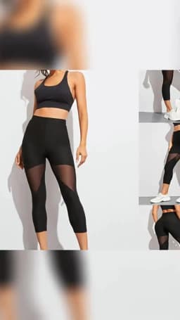 2024 Women Leggings Gothic Insert Mesh Design Trousers Pants Big Size Black Sportswear New Fitness Leggings