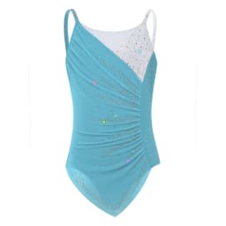 Rhythmic Gymnastics Leotatd Childs Spaghetti Straps Ruched Figure Skating Jumpsuits Kids Girls Sleeveless Ballet Dance Costume
