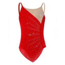 Rhythmic Gymnastics Leotatd Childs Spaghetti Straps Ruched Figure Skating Jumpsuits Kids Girls Sleeveless Ballet Dance Costume