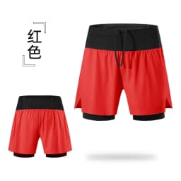 Double-deck Outdoor Marathon Basketball Running Mens Gym Fitness Run Shorts Quick Drying Pocket Traning Jogging Workout Shorts