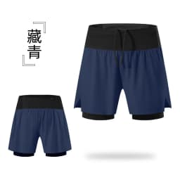 Double-deck Outdoor Marathon Basketball Running Mens Gym Fitness Run Shorts Quick Drying Pocket Traning Jogging Workout Shorts