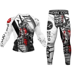 New Men Rashguard MMA T-shirt +Pants MMA Shorts 4PCS/Set Brazilian Grappling Jiu Jitsu Bjj Boxing Jerseys Rash Guard Sportswear