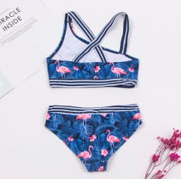 Flamingo Print Kids Girls Bikinis Set New Patchwork Child Swimwear Swimsuit Summer Children Biquini Infantil Bathing Suit