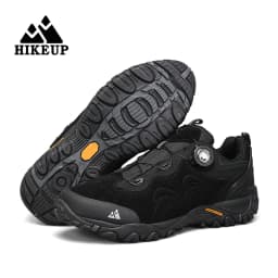 HIKEUP-Leather Shoes for Men, Outdoor Hiking Shoes, Tourist Trekking Sneakers, Mountain Climbing Trail Jogging Shoes, Turnbuckle