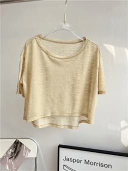 Women  Round Neck Jacquard Stitching Breathable Fitness Short Sleeve Sport Yoga T-shirt Loose Crop Top Quick Dry Gym Clothes