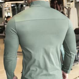 Quick Drying Clothes Men Autumn Sports T-shirt Stand Neck Loose Long Sleeved Outdoor Running Tracksuit Breathable Half Zip Top