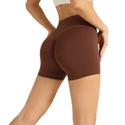 Solid Color High Waist Seamless Butt Lift Yoga Shorts Breathable Quick Drying Fitness Leggings Cycling Running Sports Shorts
