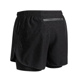 New Men's Running Shorts Fitness Quick-drying Black Double Layer Shorts Men Sport Workout Training Bodybuilding Short Pants