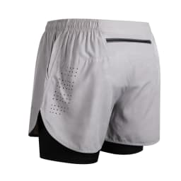 New Men's Running Shorts Fitness Quick-drying Black Double Layer Shorts Men Sport Workout Training Bodybuilding Short Pants