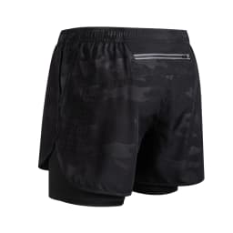New Men's Running Shorts Fitness Quick-drying Black Double Layer Shorts Men Sport Workout Training Bodybuilding Short Pants