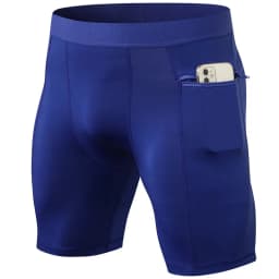 Men's Tight Stretch Fitness Shorts Zip Pocket PRO Stretch Sweat Dry Running Trousers Riding Trousers Running Trousers Beach Pant