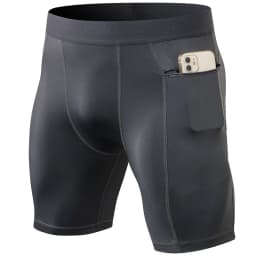 Men's Tight Stretch Fitness Shorts Zip Pocket PRO Stretch Sweat Dry Running Trousers Riding Trousers Running Trousers Beach Pant