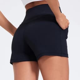 Casual Yoga Shorts Pocket Short High Waist Running Shorts Gym Exercise Running Fitness Tennis Sports Shorts