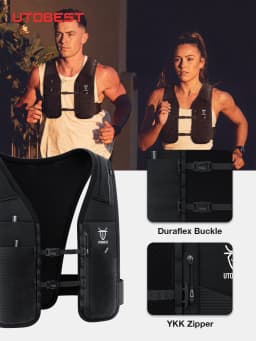UTOBEST UTR113 Reflective Running Hydration Vest Adjustable Phone Holder Hydration Pack for Training Cycling Hiking