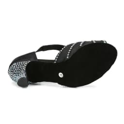 Ailove Fashionable Satin Diamond-Encrusted Mid-High Heel Comfortable Latin Dance Shoes and Cha-Cha Dance Shoes
