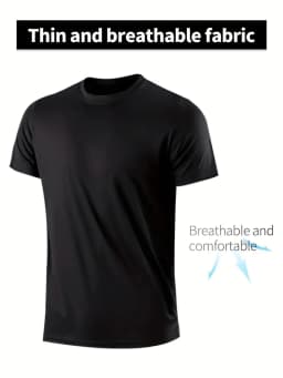 Fitness sportswear men's casual round neck T-shirt thin section quick-drying breathable cycling running short-sleeved summer
