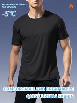 Fitness sportswear men's casual round neck T-shirt thin section quick-drying breathable cycling running short-sleeved summer