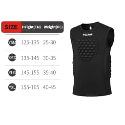 WOSAWE Youth Football Chest Padded Shirt Youth Kids Boys Padded Compression Shirt Vest Youth Boys Baseball Basketball Vest