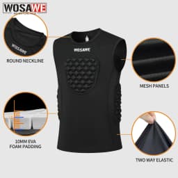 WOSAWE Youth Football Chest Padded Shirt Youth Kids Boys Padded Compression Shirt Vest Youth Boys Baseball Basketball Vest
