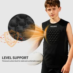 WOSAWE Youth Football Chest Padded Shirt Youth Kids Boys Padded Compression Shirt Vest Youth Boys Baseball Basketball Vest
