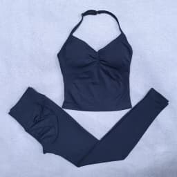 Seamless Yoga Set Women 2Pcs Padded Halter Tank Top Scrunch Butt Lifting Gym Leggings Set Woman Sportswear Workout Clothes