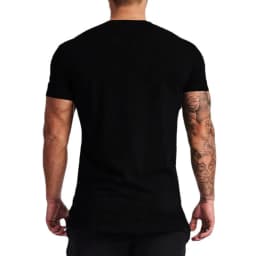 Solid Cotton V-Neck Short Sleeve Running T-Shirts Men Summer Gym T Shirt Fitness Clothing Slim Fit Bodybuilding Workout Tee Tops