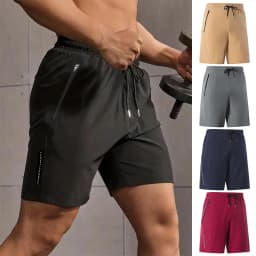 Men's Bottoms Summer Gym Workout Running Cycling Quick Drying Breathable Drawstring Waist Sports Shorts Reflective
