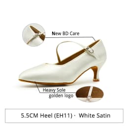 BD Dance Women Standard Shoes N138 Satin Soft Sole Genuine Leather Fresh Tan Satin High Heel Ladies Ballroom Dance Shoes