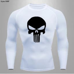 MMA Compression Shirt Men Running T-Shirt Long Sleeve Outdoor Fitness Second Skin Quick Dry Gym Top Breathable Black Sportswear