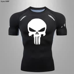 MMA Compression Shirt Men Running T-Shirt Long Sleeve Outdoor Fitness Second Skin Quick Dry Gym Top Breathable Black Sportswear