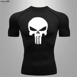 MMA Compression Shirt Men Running T-Shirt Long Sleeve Outdoor Fitness Second Skin Quick Dry Gym Top Breathable Black Sportswear