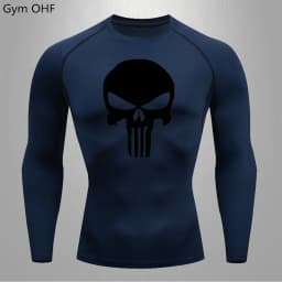 MMA Compression Shirt Men Running T-Shirt Long Sleeve Outdoor Fitness Second Skin Quick Dry Gym Top Breathable Black Sportswear