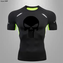 MMA Compression Shirt Men Running T-Shirt Long Sleeve Outdoor Fitness Second Skin Quick Dry Gym Top Breathable Black Sportswear