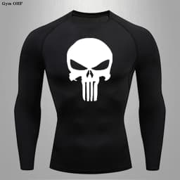MMA Compression Shirt Men Running T-Shirt Long Sleeve Outdoor Fitness Second Skin Quick Dry Gym Top Breathable Black Sportswear