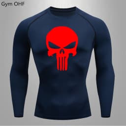 MMA Compression Shirt Men Running T-Shirt Long Sleeve Outdoor Fitness Second Skin Quick Dry Gym Top Breathable Black Sportswear
