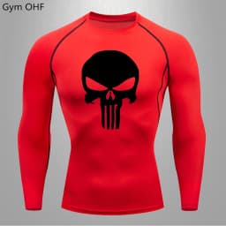 MMA Compression Shirt Men Running T-Shirt Long Sleeve Outdoor Fitness Second Skin Quick Dry Gym Top Breathable Black Sportswear