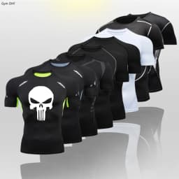 MMA Compression Shirt Men Running T-Shirt Long Sleeve Outdoor Fitness Second Skin Quick Dry Gym Top Breathable Black Sportswear