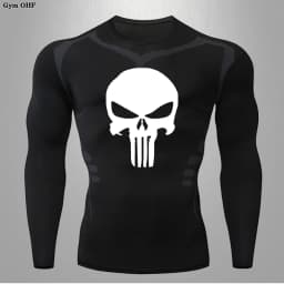 MMA Compression Shirt Men Running T-Shirt Long Sleeve Outdoor Fitness Second Skin Quick Dry Gym Top Breathable Black Sportswear