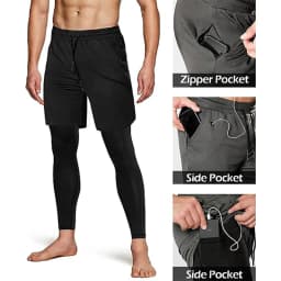 Men's Sport Pants 2 In1 Training Athletic Tracksuits Sportswear Workout Male Jogging Trousers Gym Fitness Running Pants Men