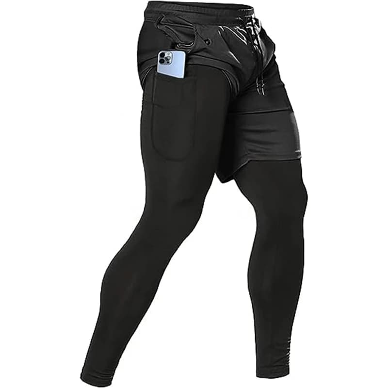 Men's Sport Pants 2 In1 Training Athletic Tracksuits Sportswear Workout Male Jogging Trousers Gym Fitness Running Pants Men