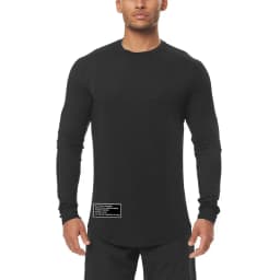 High Elastic Tight Long Sleeve Casual Shirt Autumn Breathable Quick Dry Mens T-shirt Gym Fitness Bodybuilding Running Sportswear
