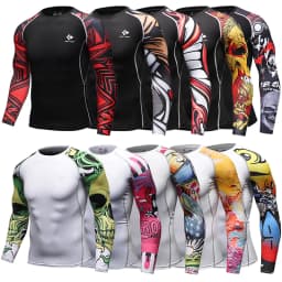 Long Sleeve Men Boxing MMA Rashguard T-shirts Sportswear MMA Compression Sport Tops Kickboxing Jerseys Fitness Bjj Gi Clothing