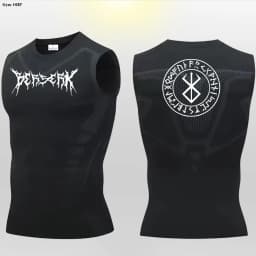 Anime Berserk Guts Print Compression Vest Men Gym Fitness Mens Vest Quick Dry Bodybuilding Tank Top Muscle Sleeveless Shirt