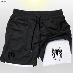 Sport Shorts Men 2099 Spider Sportswear Double-Deck Running Shorts 2 In 1 Beach Bottoms Summer Gym Fitness Training Short Pants