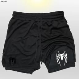 Sport Shorts Men 2099 Spider Sportswear Double-Deck Running Shorts 2 In 1 Beach Bottoms Summer Gym Fitness Training Short Pants