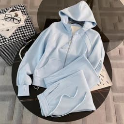 Women Running Sportswear Set Fleece Cardigan Hooded Sweatshirt Two Piece Set Tracksuit Gym Fitness Jogging Outdoor Training Sets